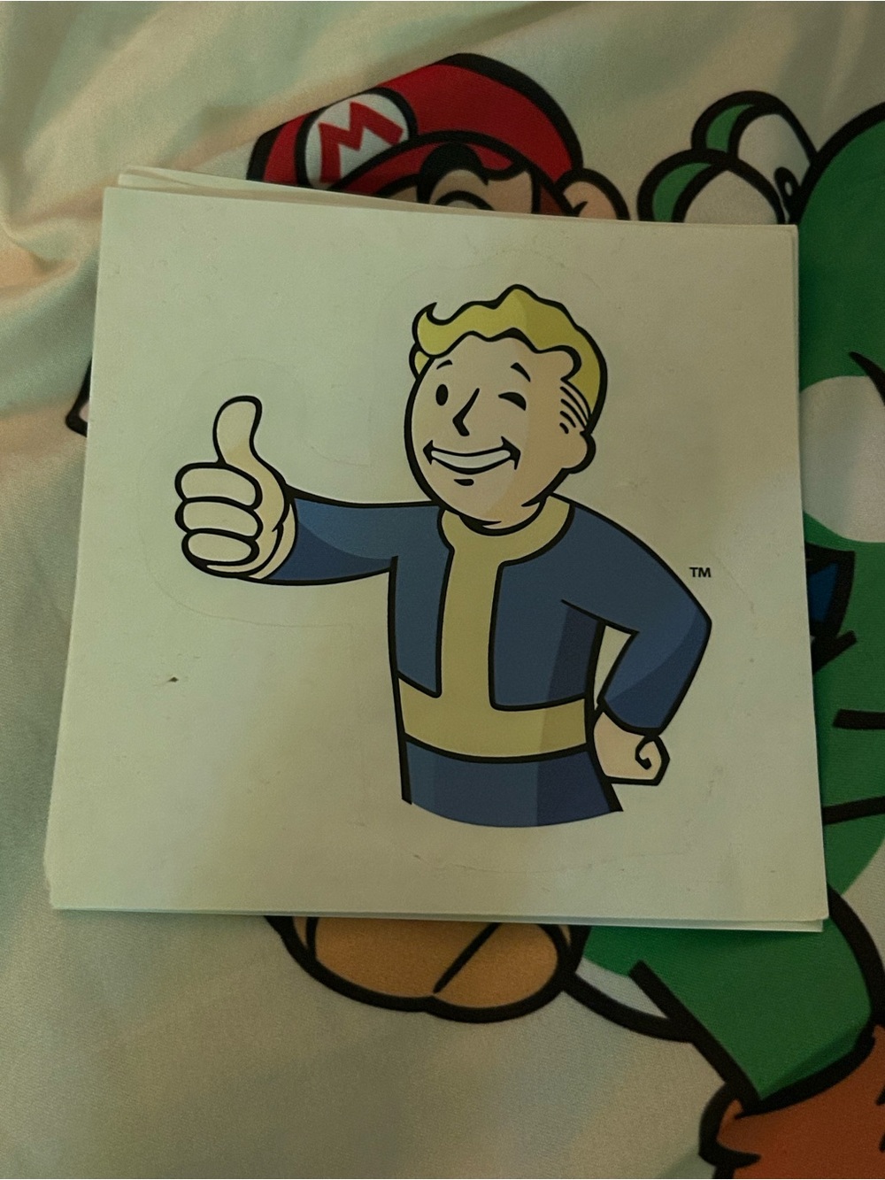 Vault Boy Sticker Blue and Yellow Fallout Character Decal